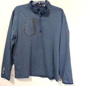 RLX Ralph Lauren Herringbone Performance 1/4‎ Zip Pullover shirt jacket XXL 2XL